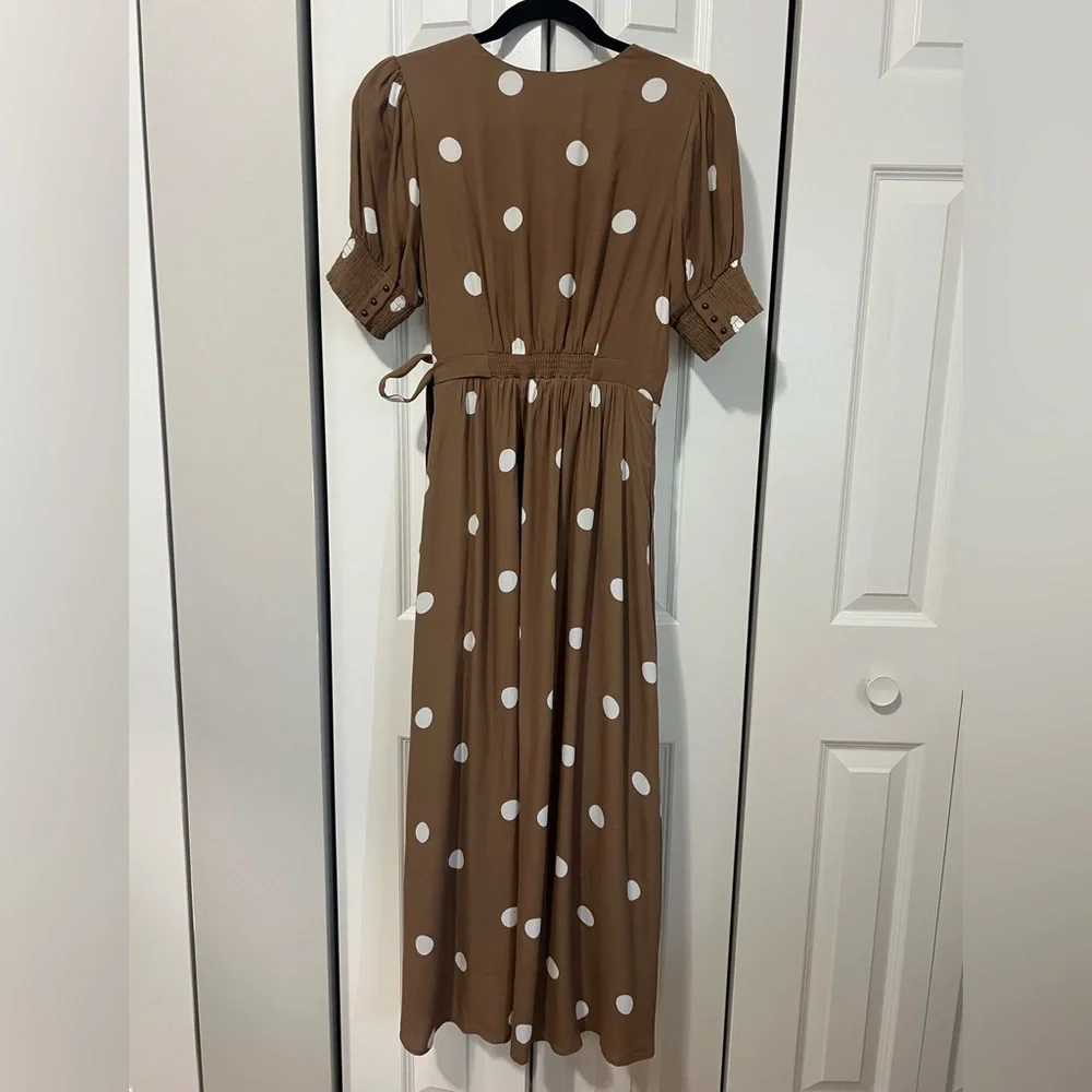 Anthropologie Maeve Bernice Polka Dot Wrap Dress (Size 4) - Picture 6 of 10